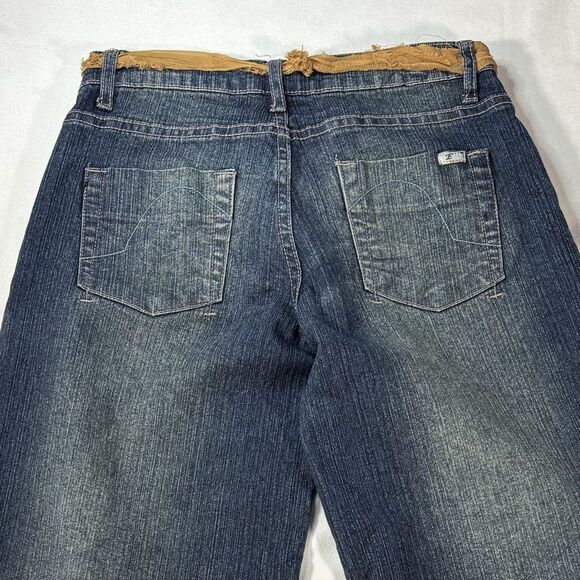 Elite Jeans Cropped Wide Leg Jeans Embellished Sequins Rhinestones - Picture 5 of 12